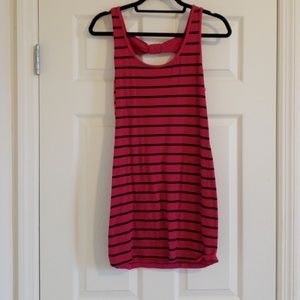 T shirt material dress with bow details